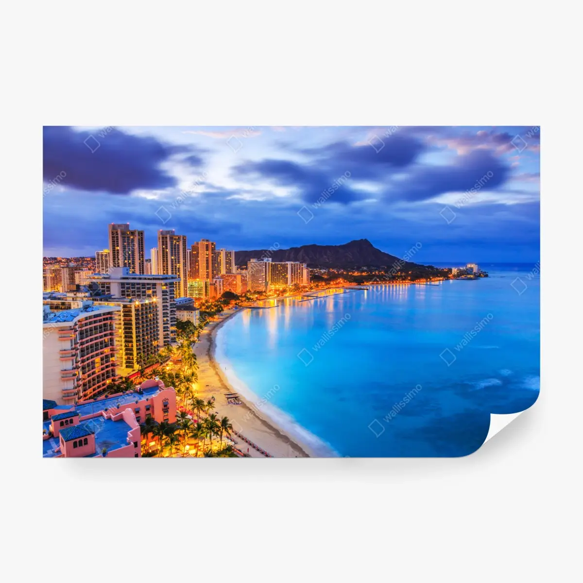 Fototapete Honolulu skyline bei dämmerung – Pixers®