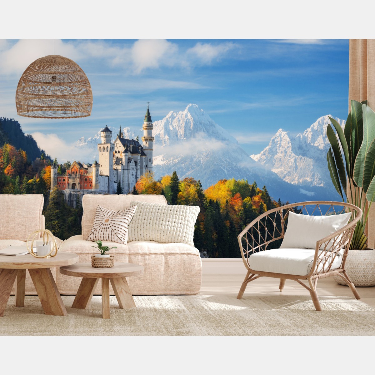 Fototapete märchenschloss in den Alpen – Pixers®