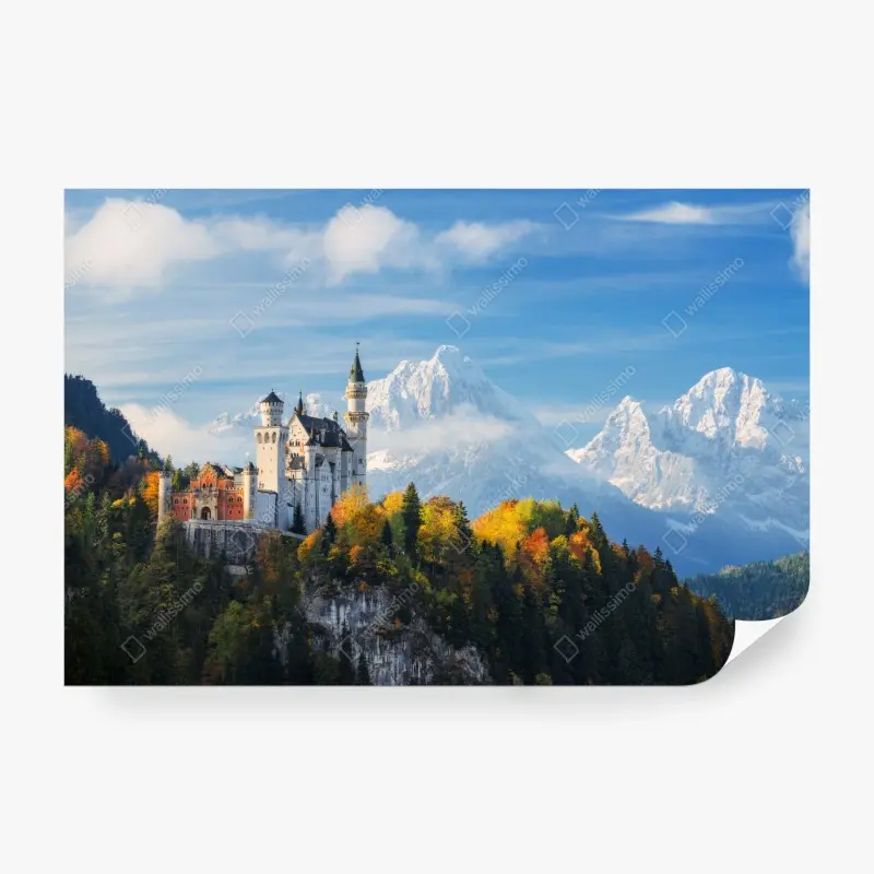 Fototapete märchenschloss in den Alpen