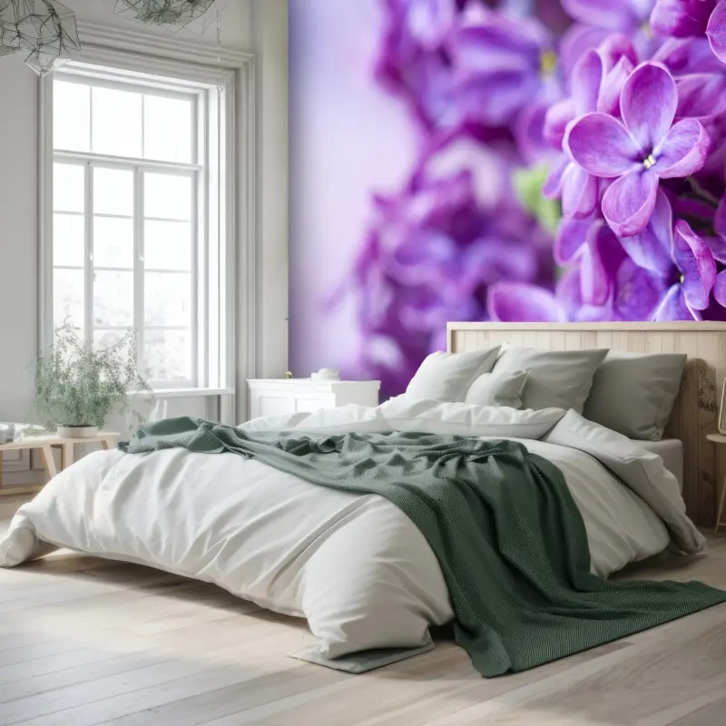 Fototapete lila fliederblüten nahaufnahme