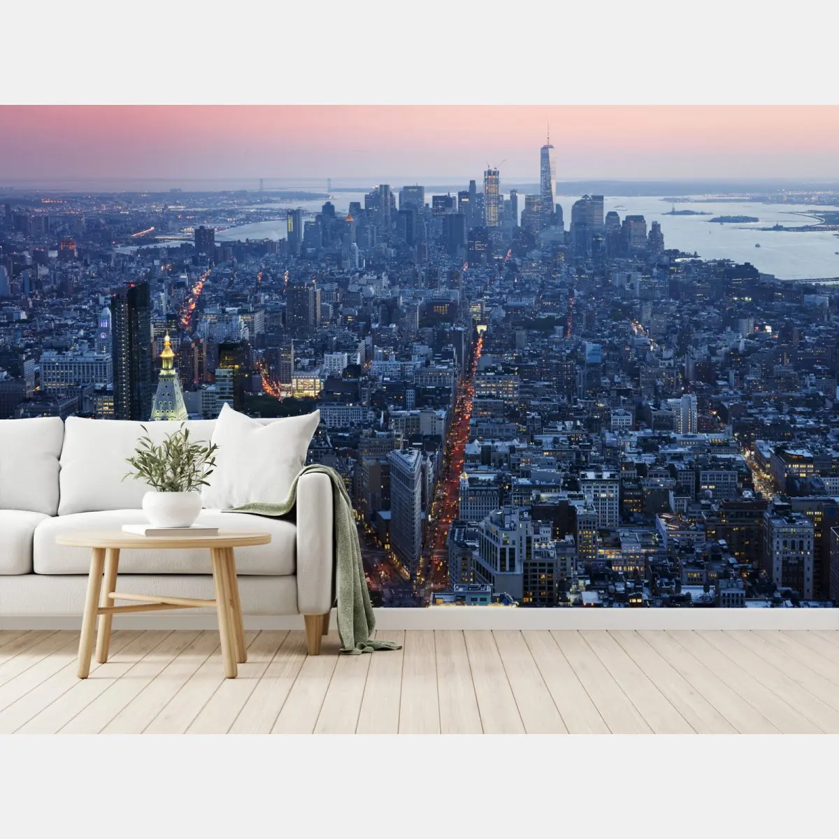 Fototapete sonnenuntergang über Manhattan skyline – Pixers®