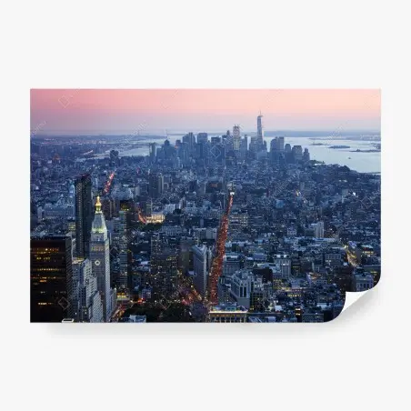 Fototapete sonnenuntergang über Manhattan skyline – Pixers®