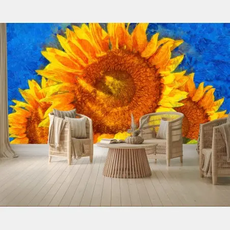 Fototapete lebendige sonnenblumen im stil von Van Gogh – Pixers®