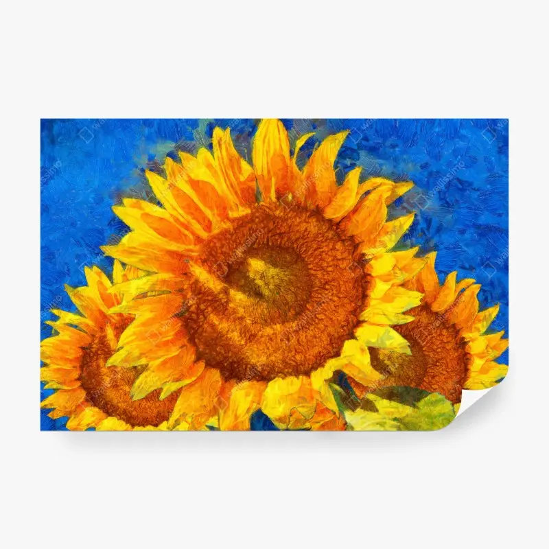 Fototapete lebendige sonnenblumen im stil von Van Gogh