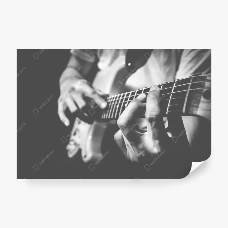 Fototapete monochrome gitarre nahaufnahme