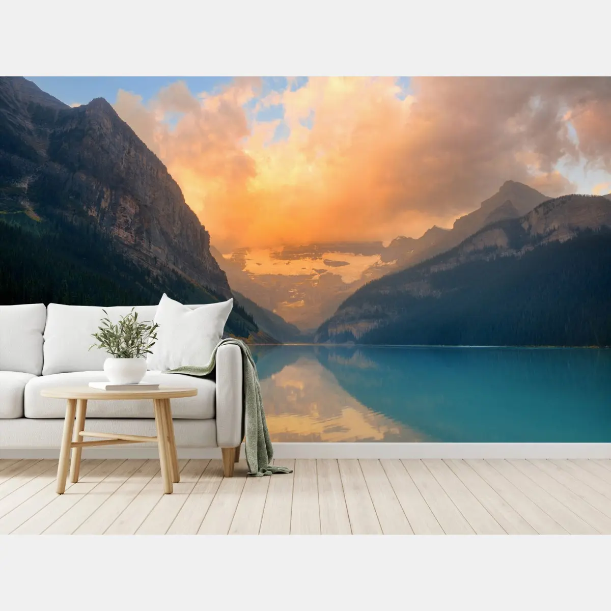 Fototapete sonnenaufgang über Lake Louise, Banff – Pixers®