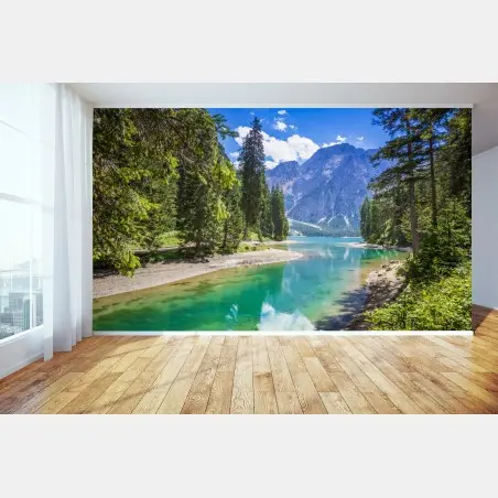 Fototapete Pragser Wildsee türkisblauer bergsee – Pixers®