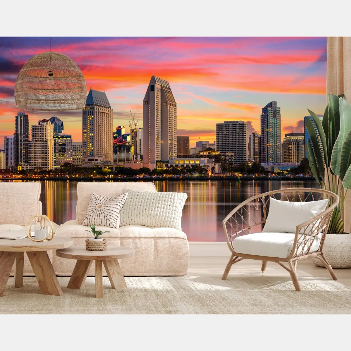 Fototapete San Diego skyline bei sonnenuntergang – Pixers®
