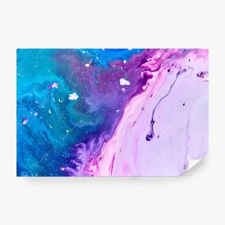 Fototapete lebendige blau-violette abstrakte acrylmalerei – Pixers®