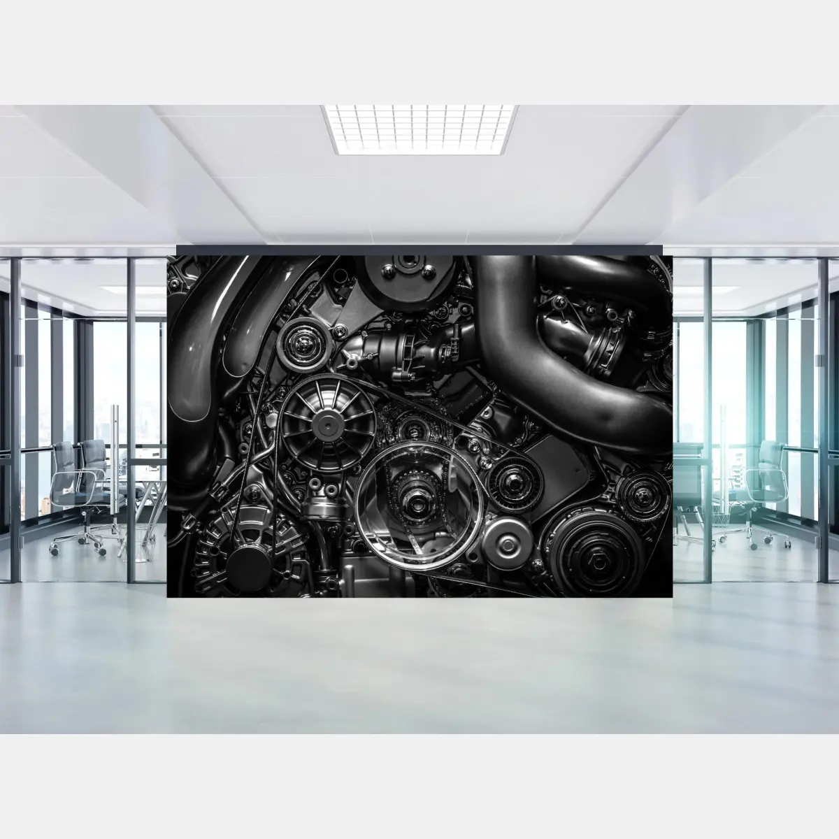 Fototapete präzise motor-nahaufnahme im industrial-stil – Pixers®