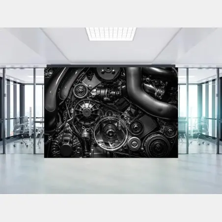 Fototapete präzise motor-nahaufnahme im industrial-stil – Pixers®