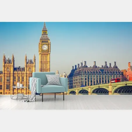 Fototapete London mit Big Ben und Westminster Bridge – Pixers®