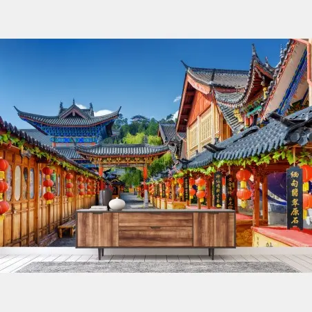 Fototapete Lijiang alte gasse mit laternen – Pixers®