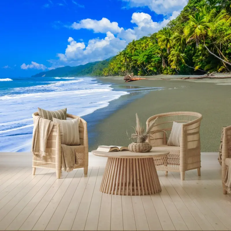Fototapete wilder strand bei Corcovado, Costa Rica