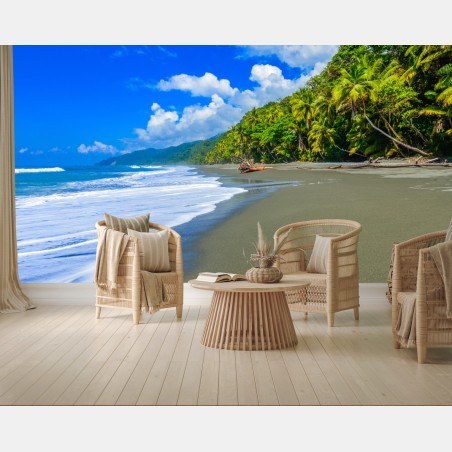 Fototapete wilder strand bei Corcovado, Costa Rica – Pixers®