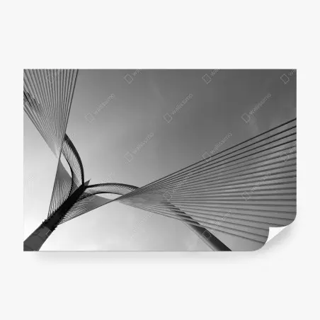 Fototapete monochrome brücke mit geometrischen linien – Pixers®
