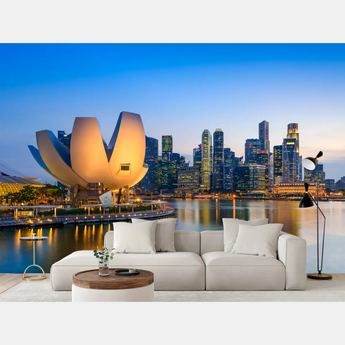 Fototapete Singapur skyline bei dämmerung – Pixers®