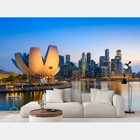Fototapete Singapur skyline bei dämmerung – Pixers®