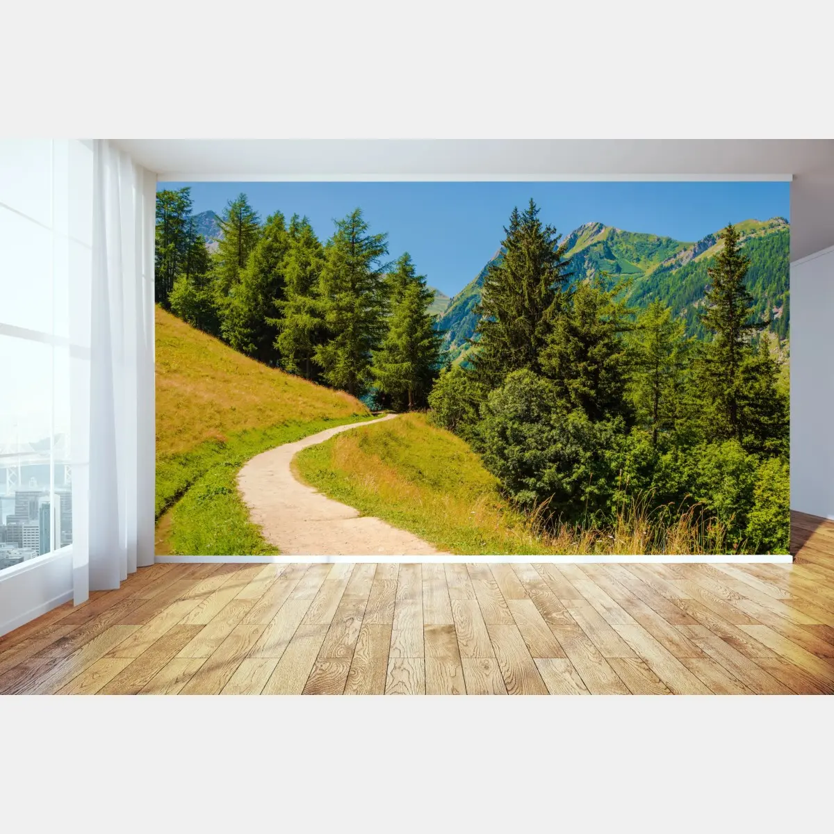 Fototapete bergweg in den Schweizer Alpen im Sommer – Pixers®
