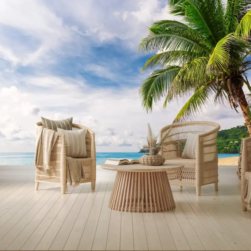 Fototapete tropischer strand in Phuket mit palme