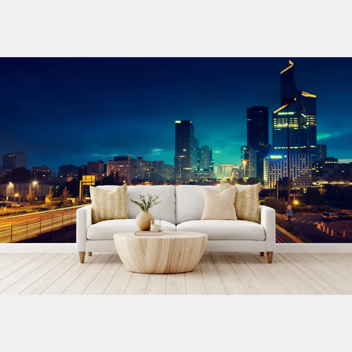 Fototapete La Défense skyline bei dämmerung – Pixers®