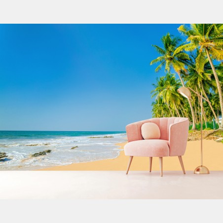Fototapete tropischer palmenstrand – Pixers®