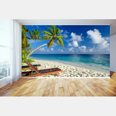 Fototapete tropischer strand auf den Malediven – Pixers®