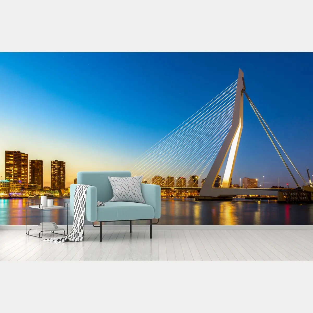 Fototapete Rotterdam Erasmusbrücke bei dämmerung – Pixers®