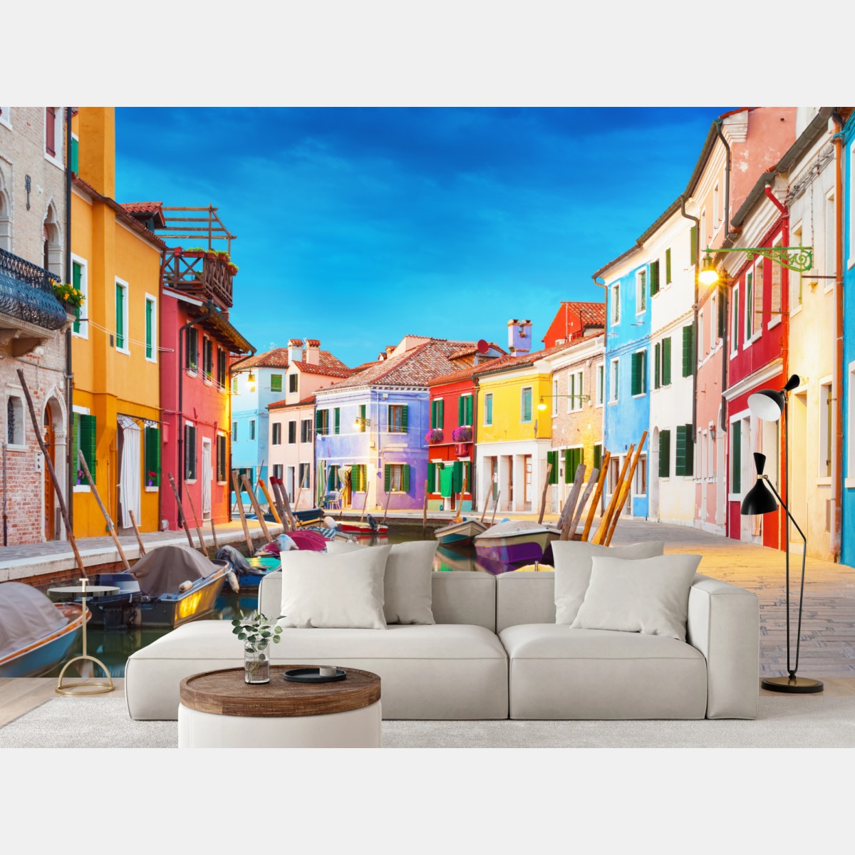 Fototapete bunte häuser in Burano, Venedig – Pixers®