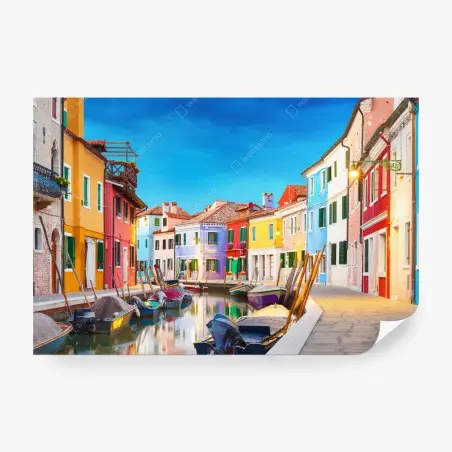 Fototapete bunte häuser in Burano, Venedig – Pixers®