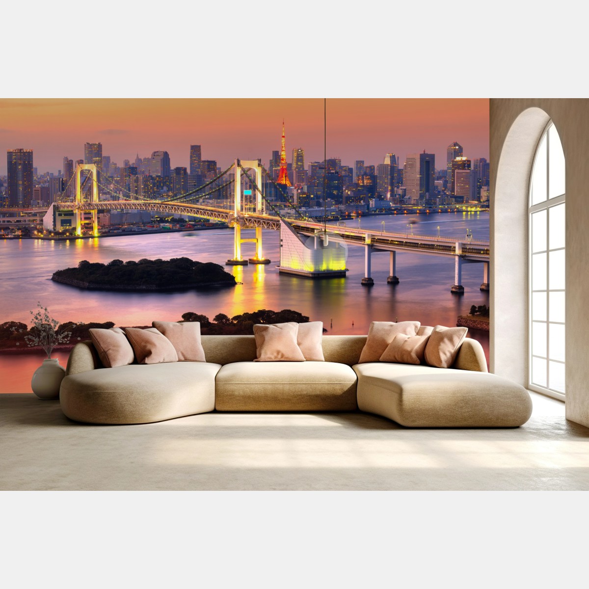 Fototapete Tokio skyline bei sonnenuntergang – Pixers®