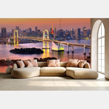 Fototapete Tokio skyline bei sonnenuntergang – Pixers®