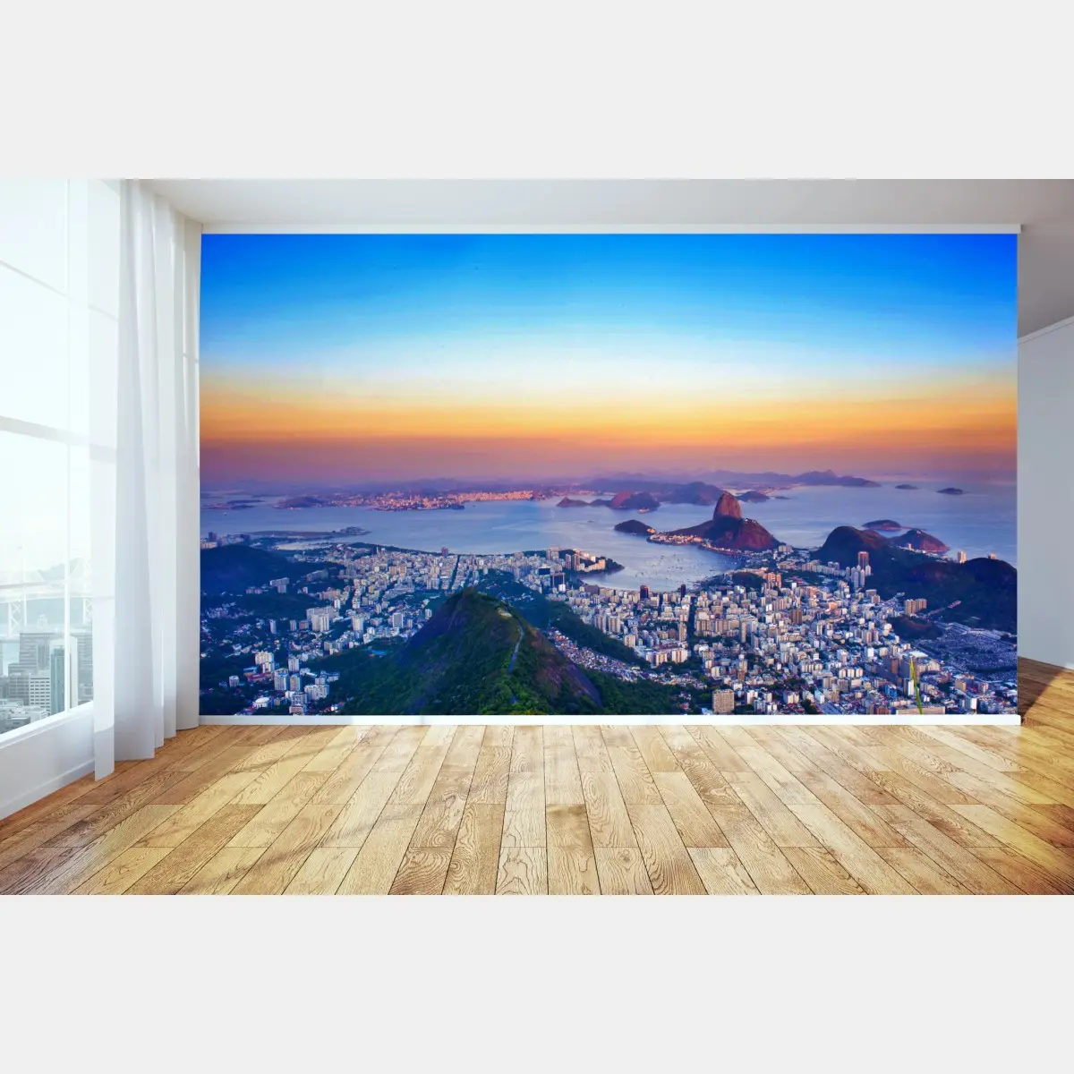 Fototapete panorama von Rio de Janeiro bei sonnenuntergang – Pixers®