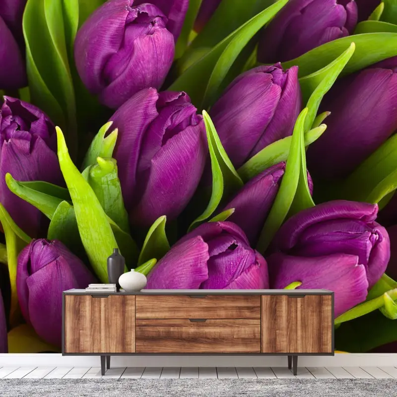 Fototapete lila tulpen im bukett