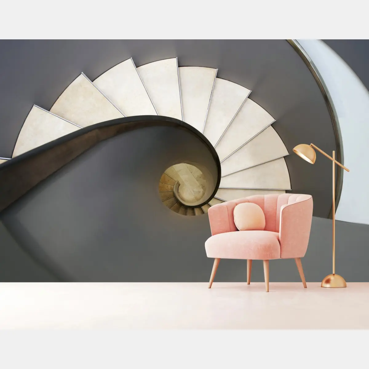 Fototapete spiraltreppe abstrakte komposition – Pixers®