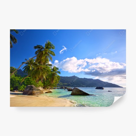 Fototapete tropischer strand auf Mahé – Pixers®