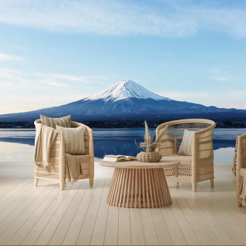 Fototapete berg Fuji spiegelung im see