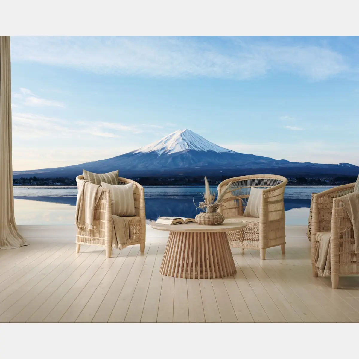 Fototapete berg Fuji spiegelung im see – Pixers®