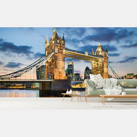 Fototapete Tower Bridge bei dämmerung, London skyline – Pixers®