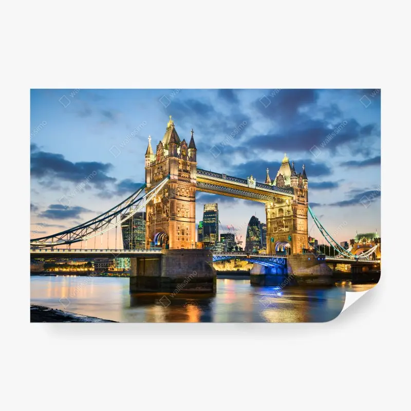 Fototapete Tower Bridge bei dämmerung, London skyline