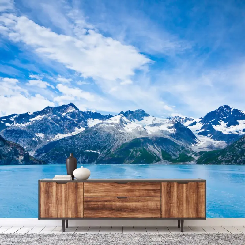 Fototapete schneebedeckte gipfel in Glacier Bay, Alaska