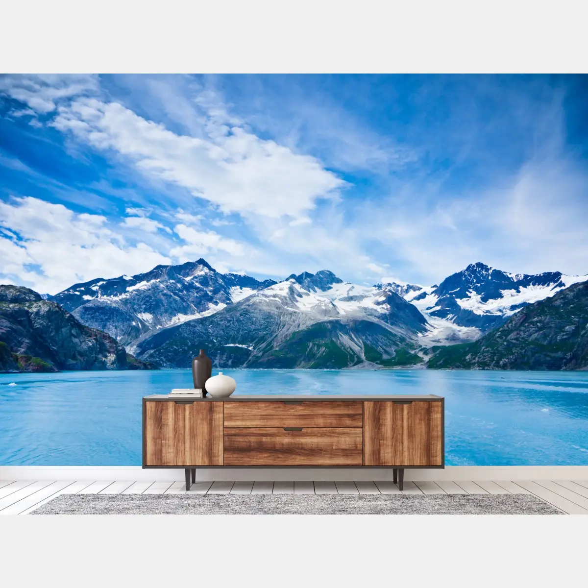 Fototapete schneebedeckte gipfel in Glacier Bay, Alaska – Pixers®