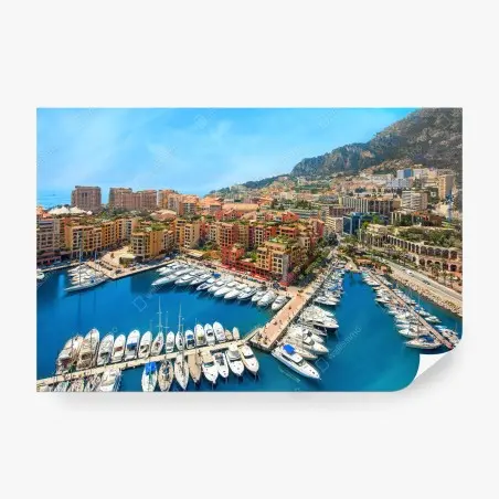 Fototapete sonnige marina und küstenstadt – Pixers®