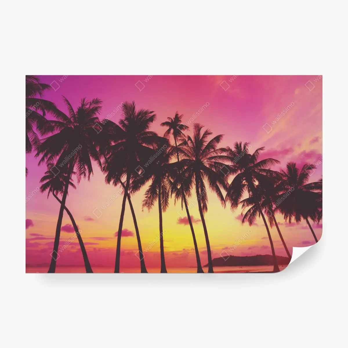 Fototapete tropischer sonnenuntergang mit palmen, Thailand – Pixers®