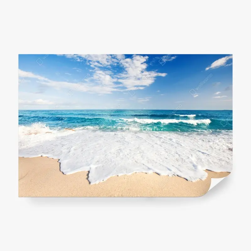 Fototapete türkisfarbene wellen am sandstrand