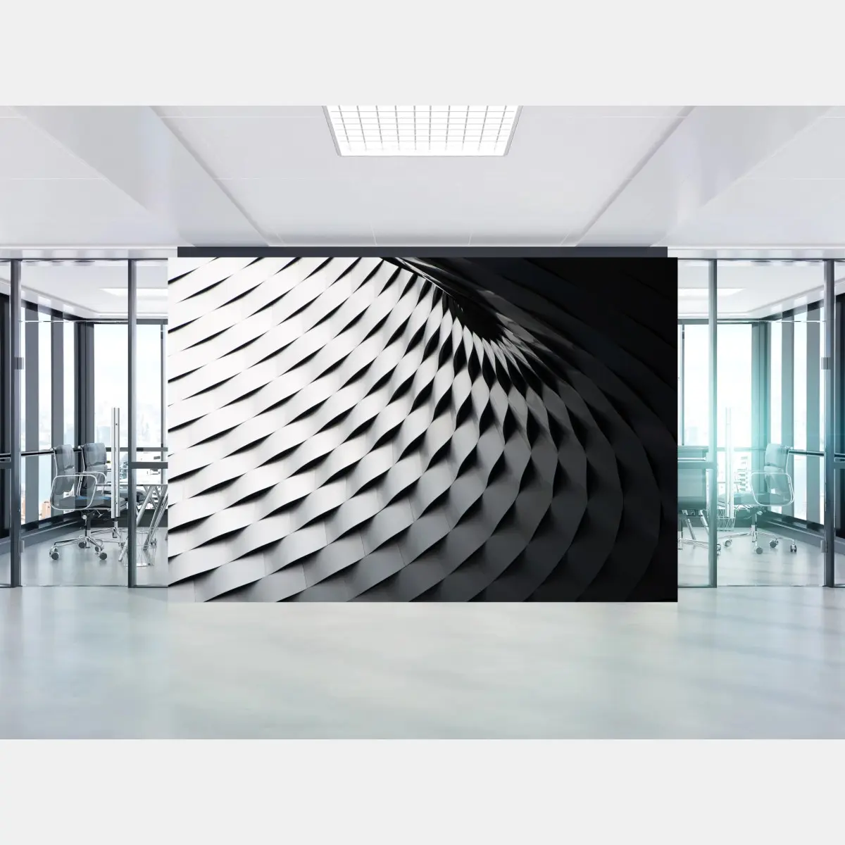 Fototapete monochromes geometrisches metallmuster – Pixers®