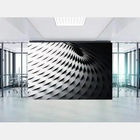 Fototapete monochromes geometrisches metallmuster – Pixers®