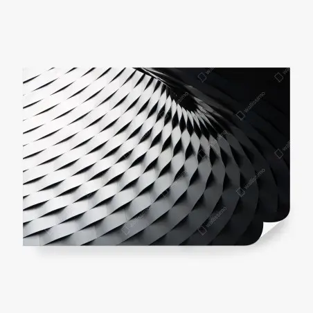 Fototapete monochromes geometrisches metallmuster – Pixers®
