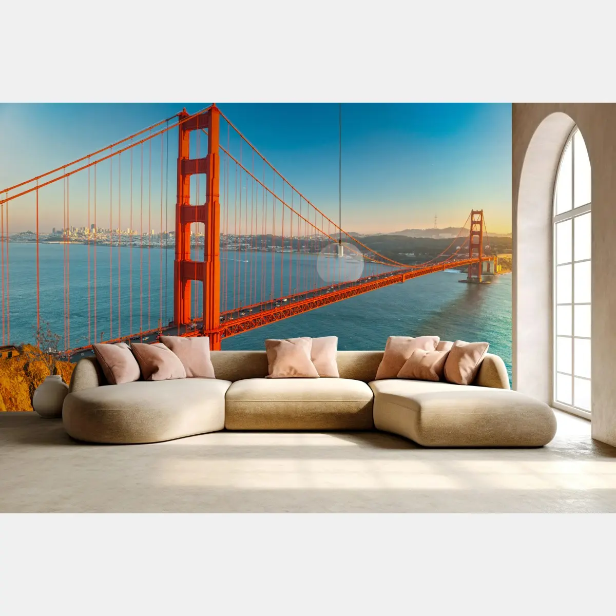 Fototapete Golden Gate bei sonnenuntergang – Pixers®