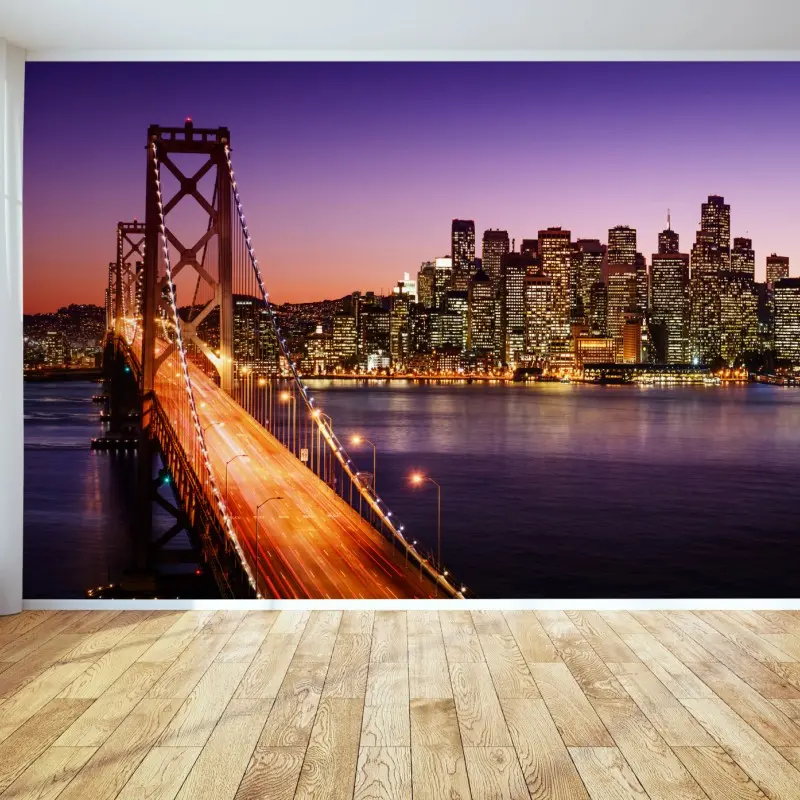 Fototapete San Francisco skyline bei sonnenuntergang